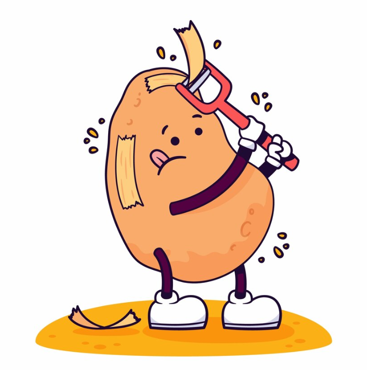 batata se descascando